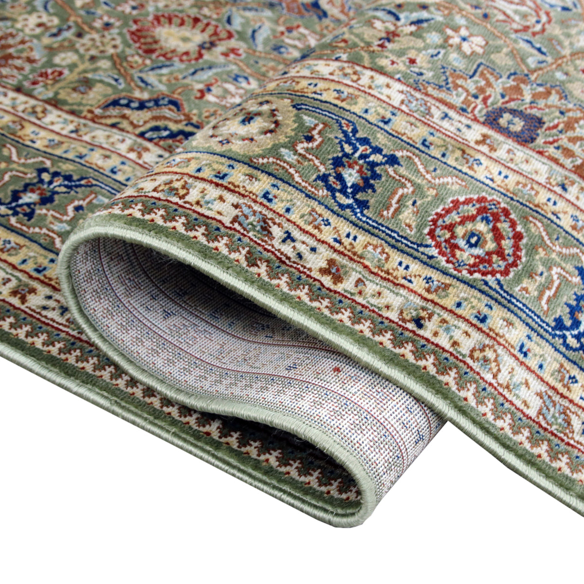Precision-woven Traditional Green Rug (TM25)