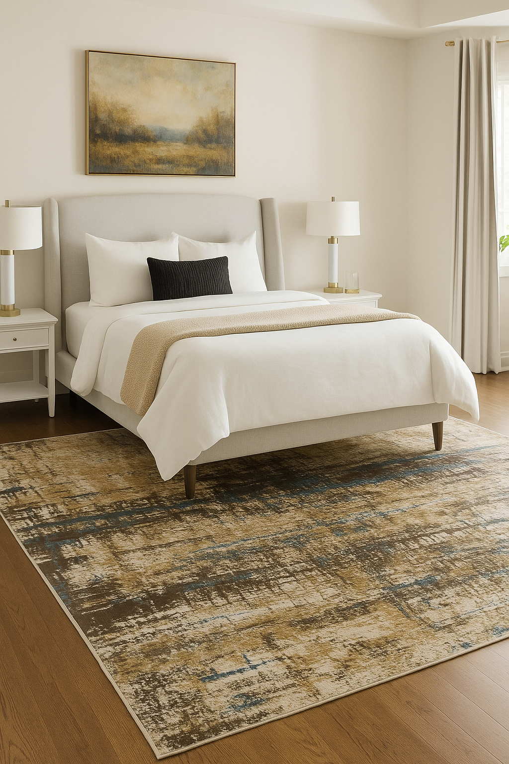 Precision-woven Modern Blue Rug (TM14)