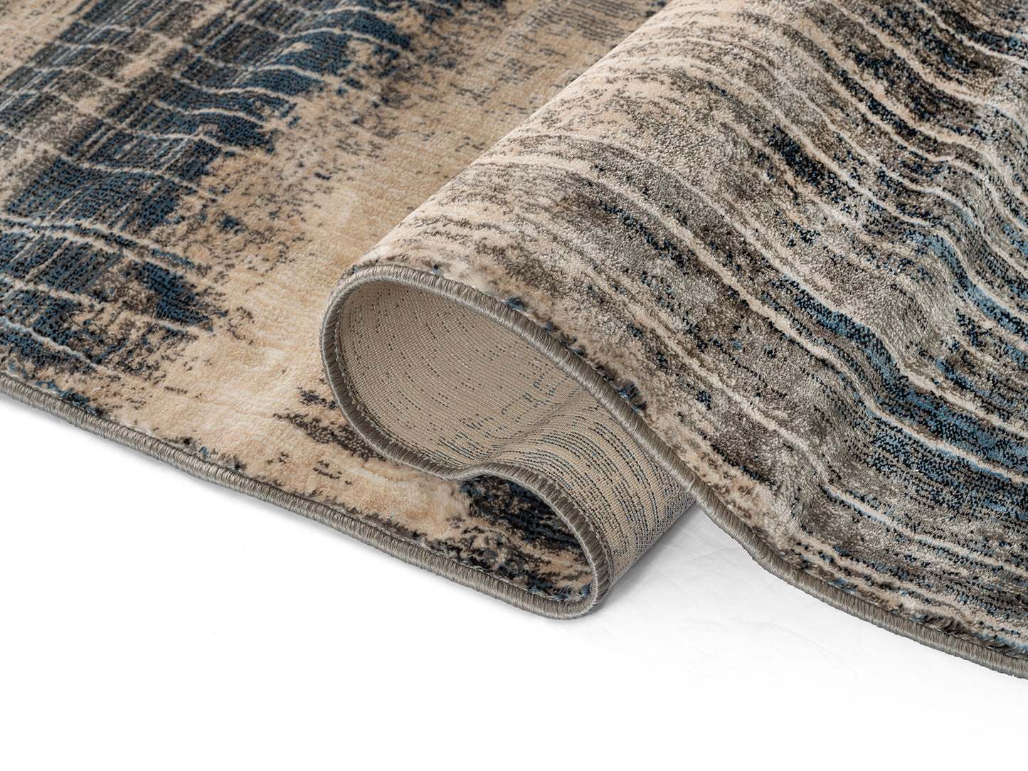 Precision-woven Modern Cerulean Rug (MN006)