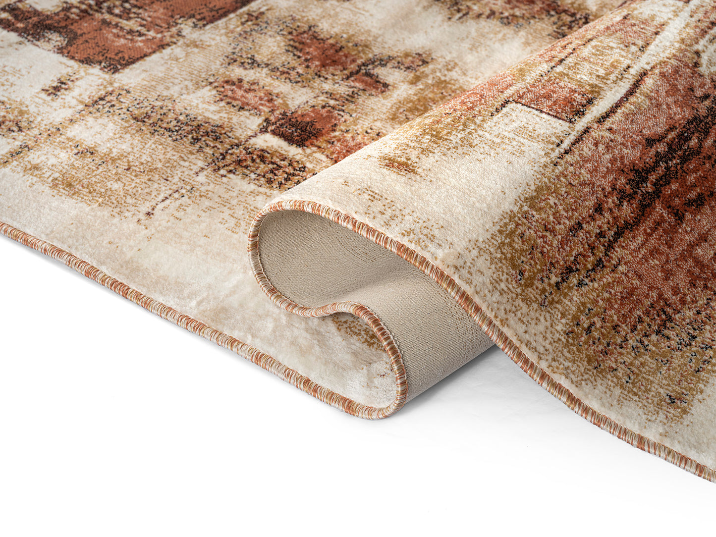 Precision-woven Modern Auburn Rug (MN005)