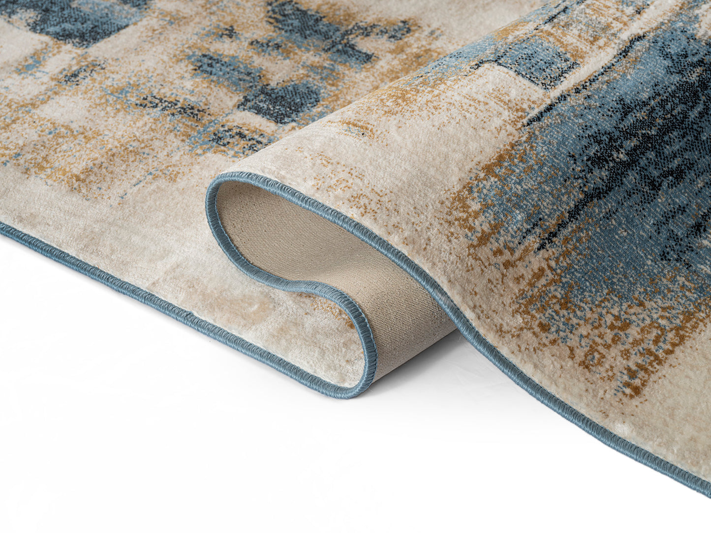 Precision-woven Modern Cerulean Rug (MN005)
