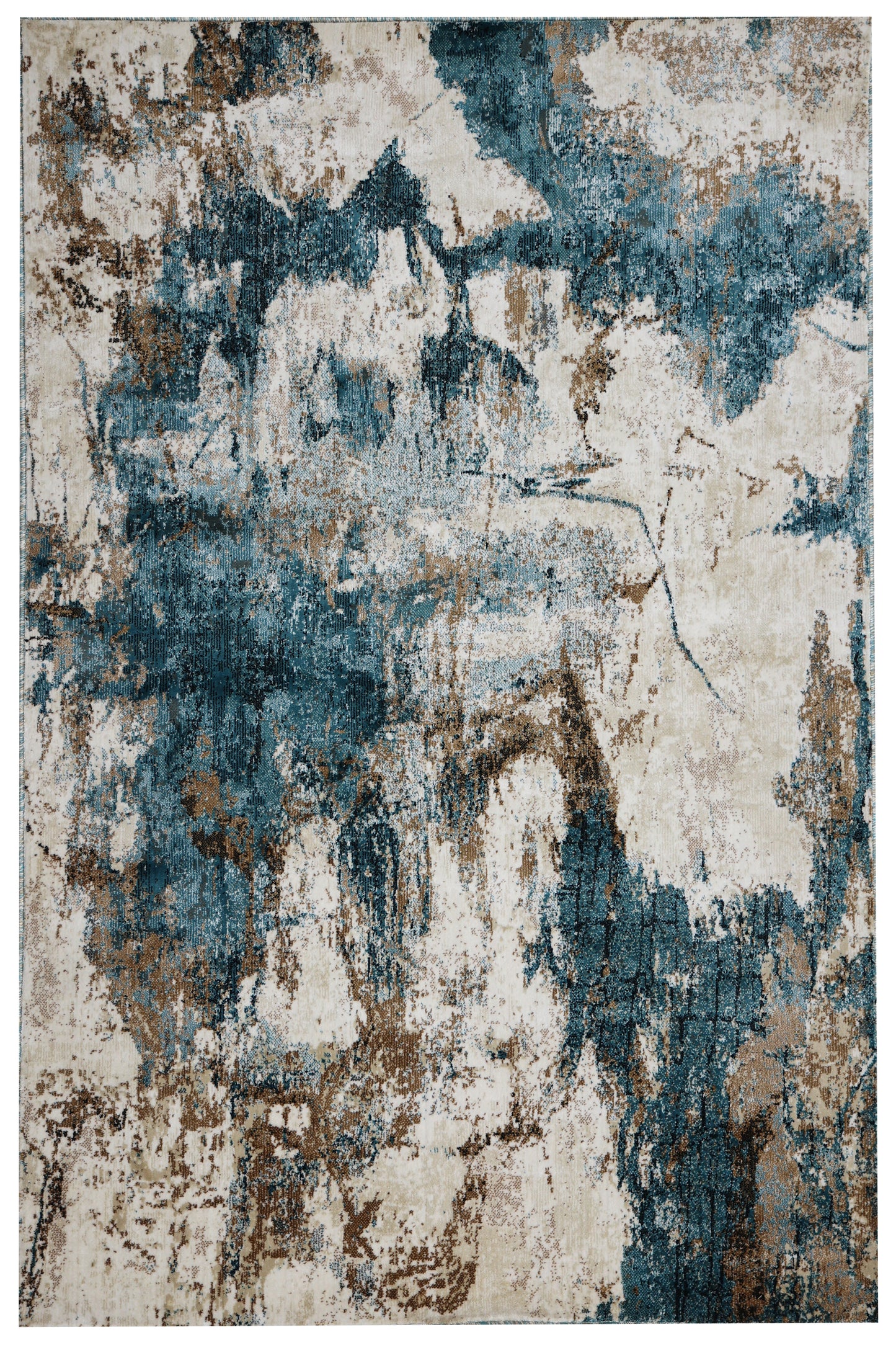 Precision-woven Modern Cerulean Rug (MN007)