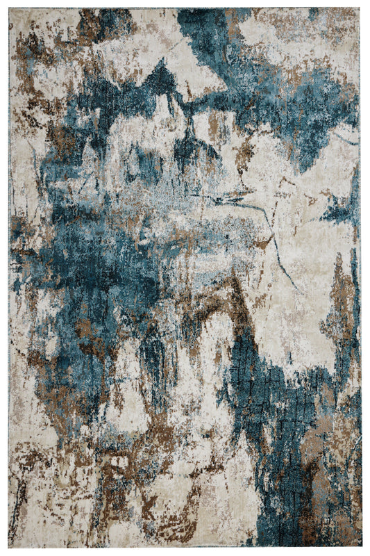 Precision-woven Modern Cerulean Rug (MN007)