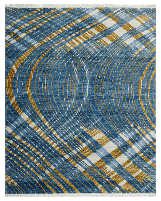 Hand-Knotted Modern Rug (Wave)