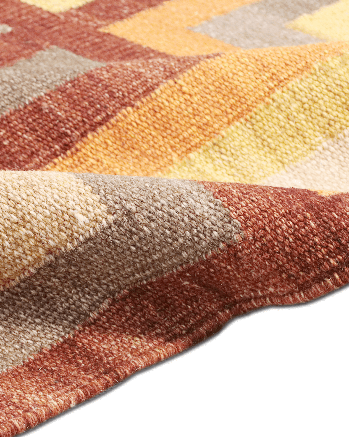 Modern Hand-crafted Rug (Cubic Red)